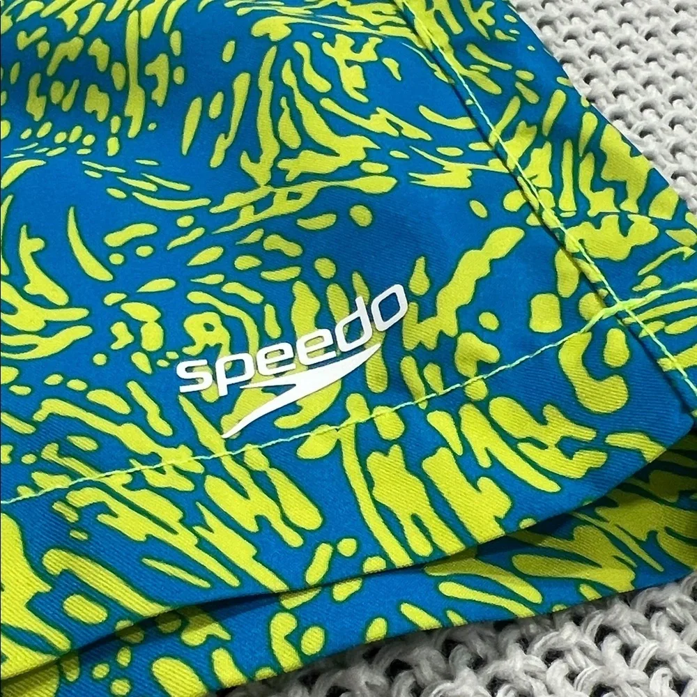 Speedo Blue and Yellow Patterned Swim Trunks